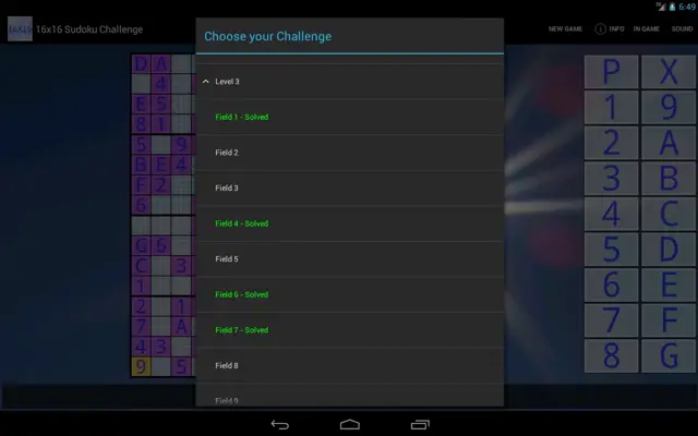 16x16 Sudoku Challenge android App screenshot 0