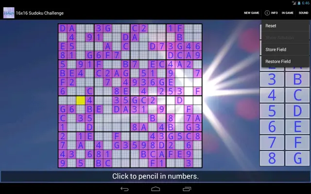 16x16 Sudoku Challenge android App screenshot 3